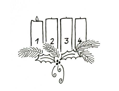 Adventskranz zeichnen